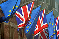 British and European Flags